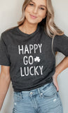 Happy Go Lucky Shamrock PLUS SIZE Graphic Tee