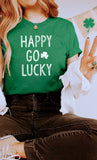 Happy Go Lucky Shamrock PLUS SIZE Graphic Tee