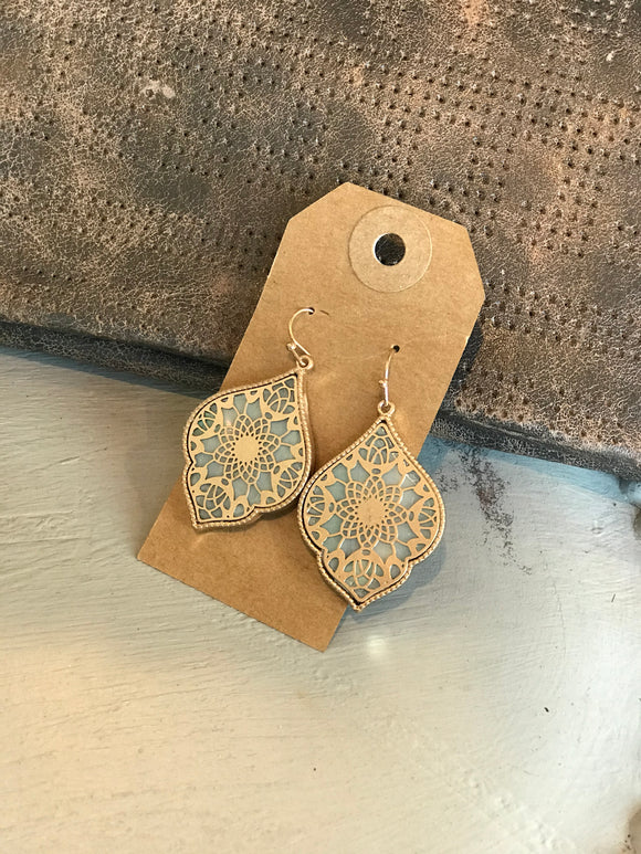 Antique Teal Accent Earrings